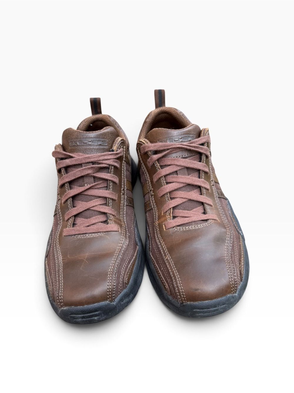 Skechers Relaxed Fit Expended Manden Brown Leather Shoes Size 9 - Picture 3 of 7